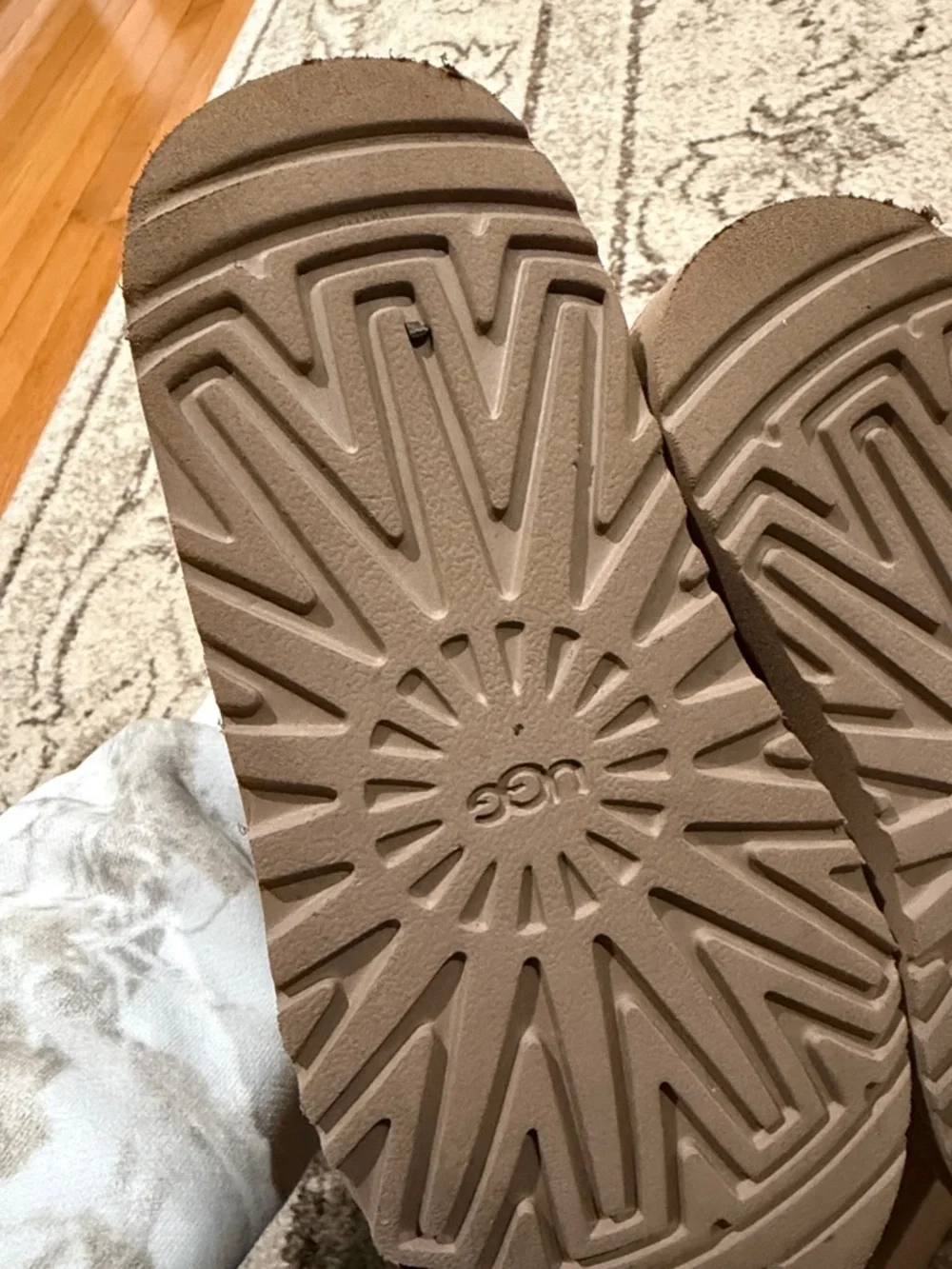 UGG Chestnut Short Suede Boot with Button Detail